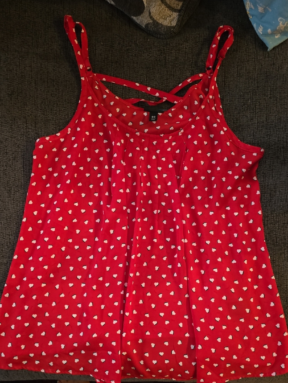torrid Red Heart-Print Crisscross Strap Camisole Top